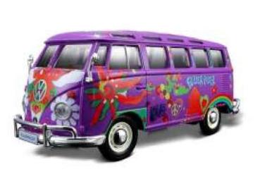 Maisto VW T1 Hippie line purple