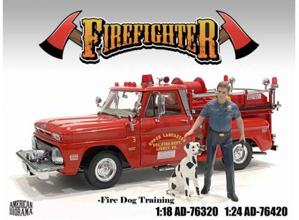 Feuerwehrmann und Hund