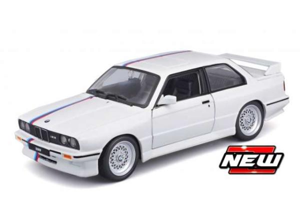 Burago BMW M3 E30,  weiß mit M-Streifen
